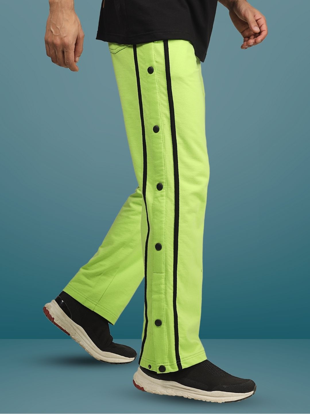 Contrast Panel Joggers (Neon Green) - Wearduds