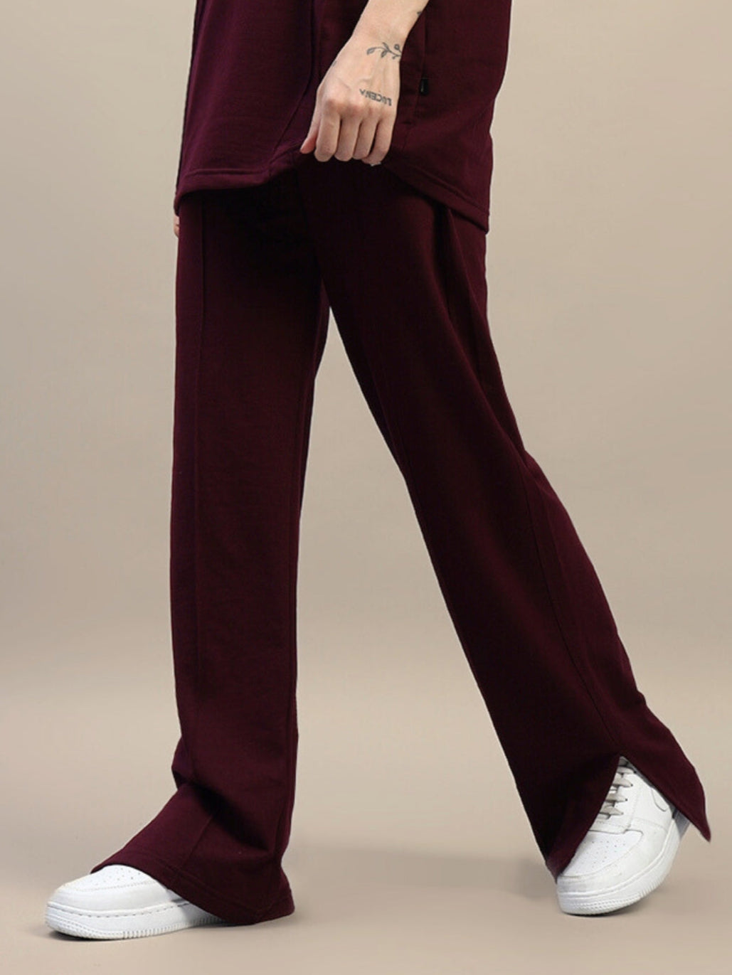 WOMEN'S ZION SIDE SLIT JOGGERS (MAROON)