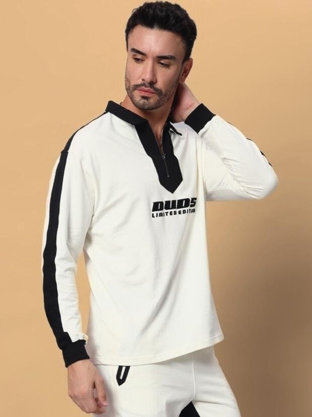 Splinter Oversized Sweatshirt (Off White-Black)