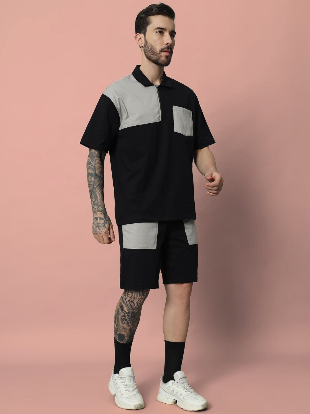 Lustre Co-Ord Set (Black Grey)