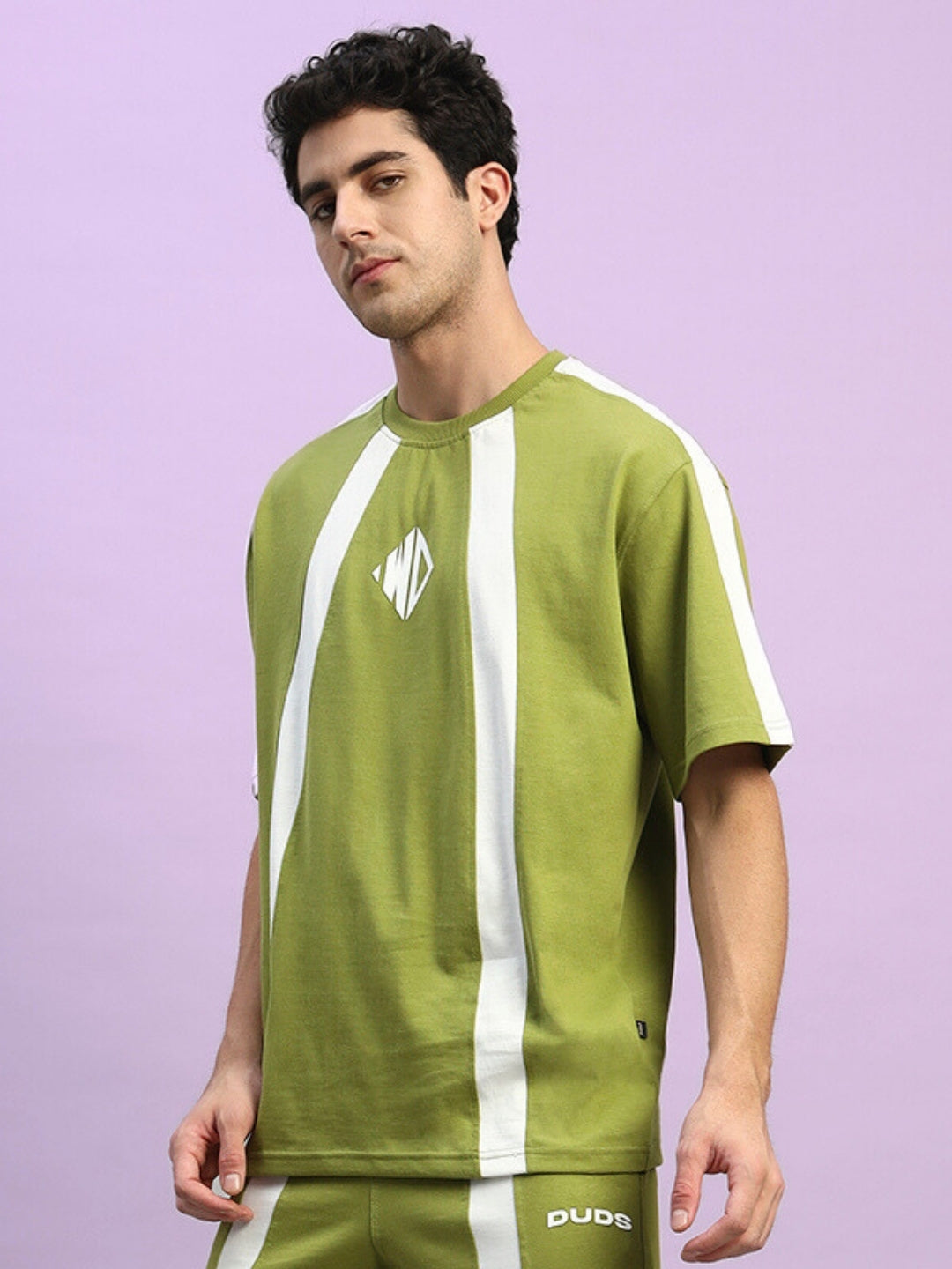WIDELINE OVER-SIZED T-SHIRT (OLIVE GREEN)