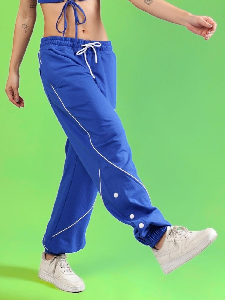 WOMEN'S BROSSFINE CONTRAST JOGGERS (R BLUE)