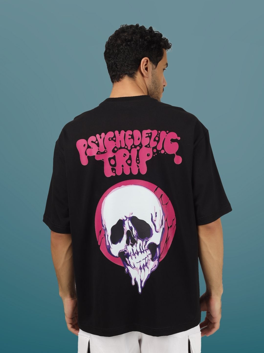 Psychedelic Trip Over-Sized T-Shirt (Black) - Wearduds
