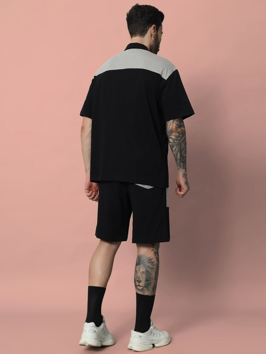 LUSTRE CO-ORD SET (BLACK GREY)