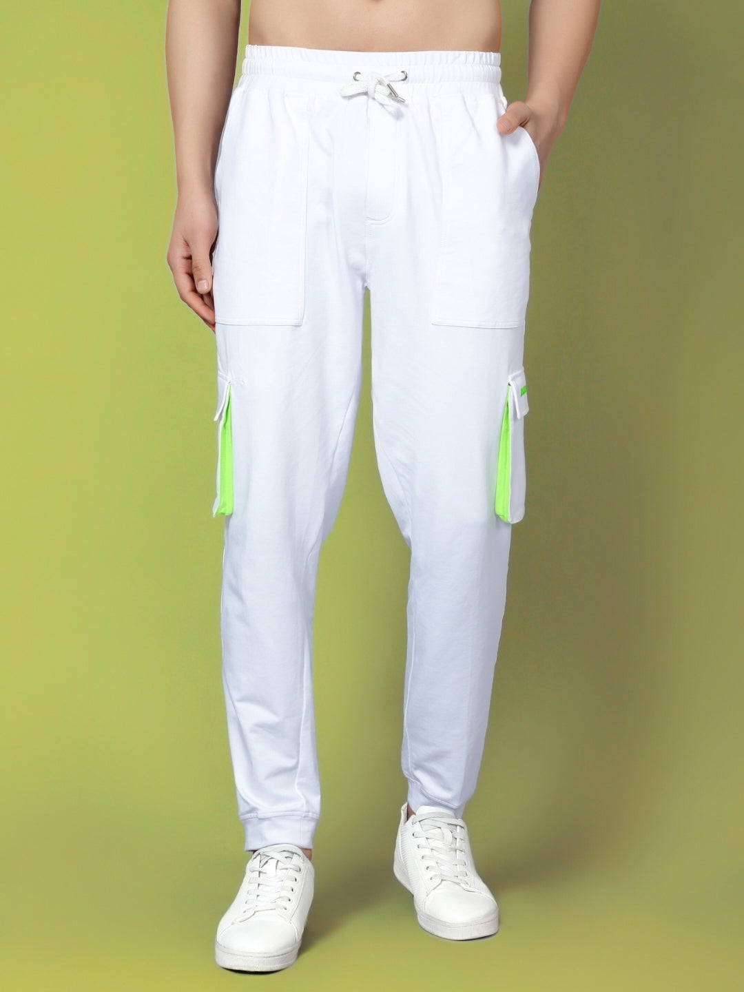 Cargo Pants (White With Lilac Highlighter)