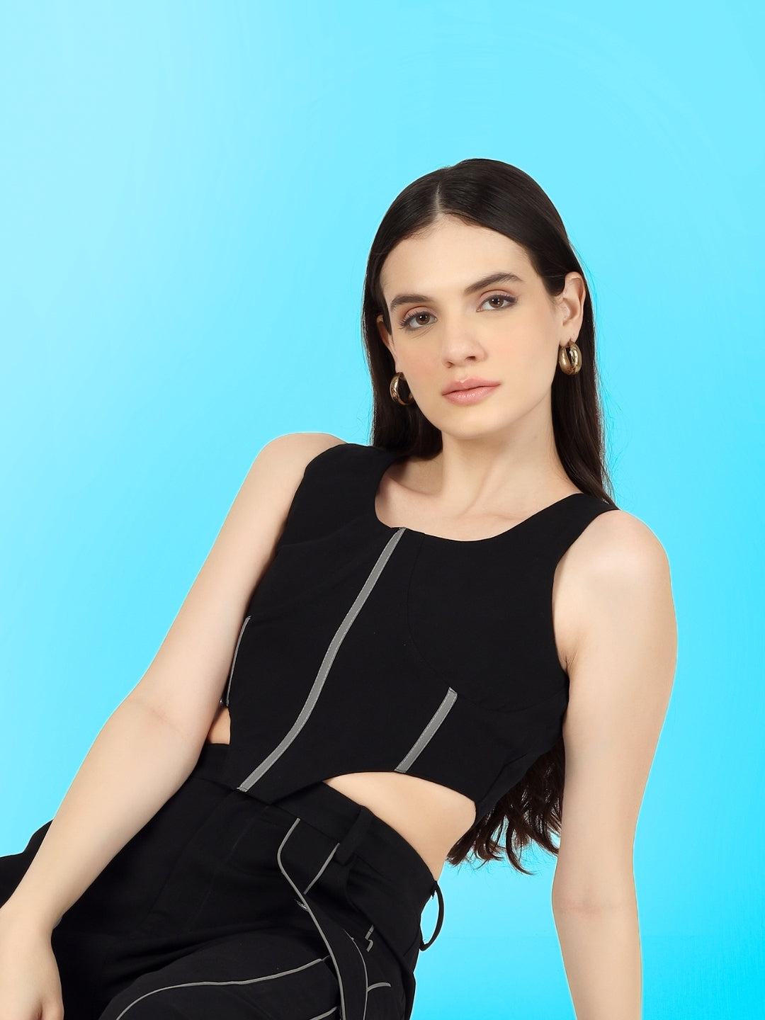 Women's Reflective Corset Top (Black)