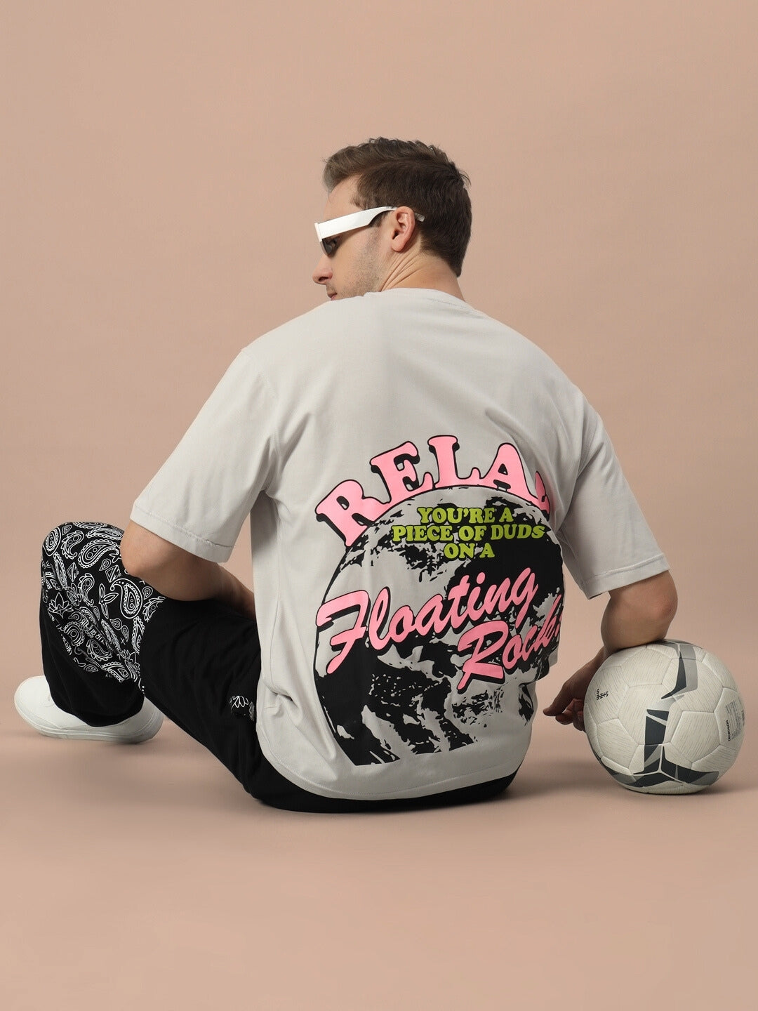 Floating Rock Over-Sized T-Shirt (Grey)