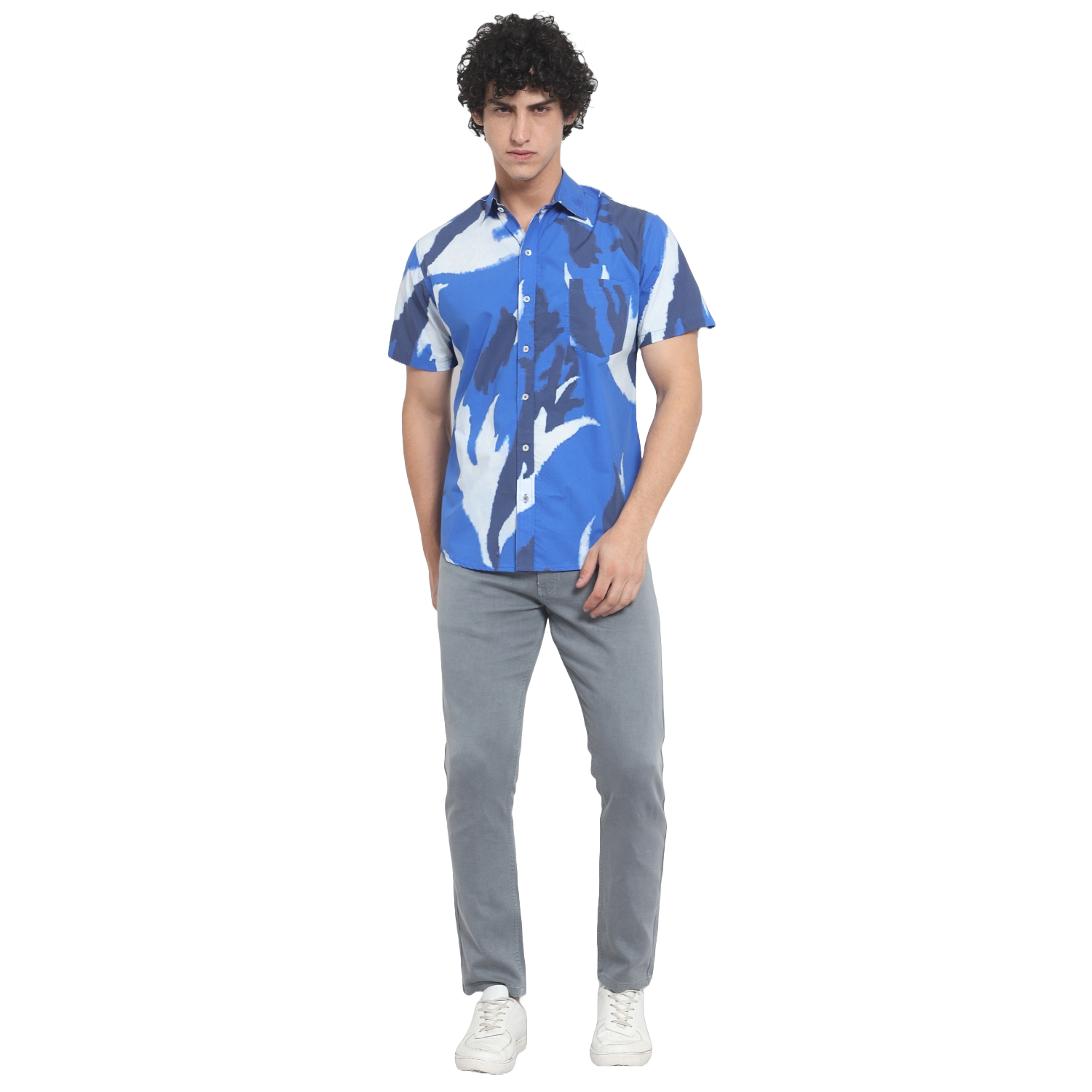 Royal Blue Abstract Printed Shirt - Wearduds