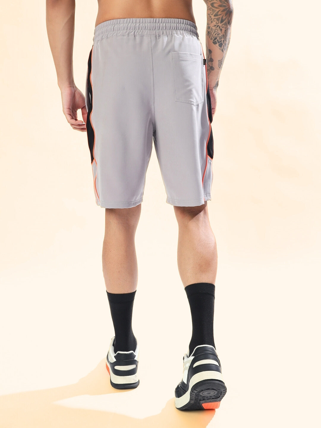 Boomer Shorts (Grey With Orange Piping)