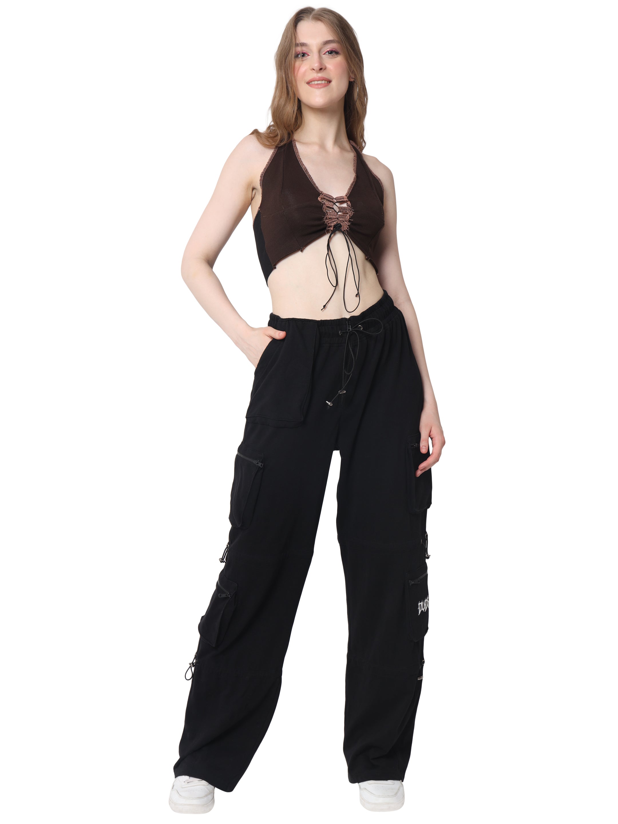 Ribbed Crop-Top (Brown) - Wearduds