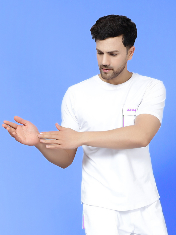 Cargo T-Shirt (White With Lilac Highlighter)