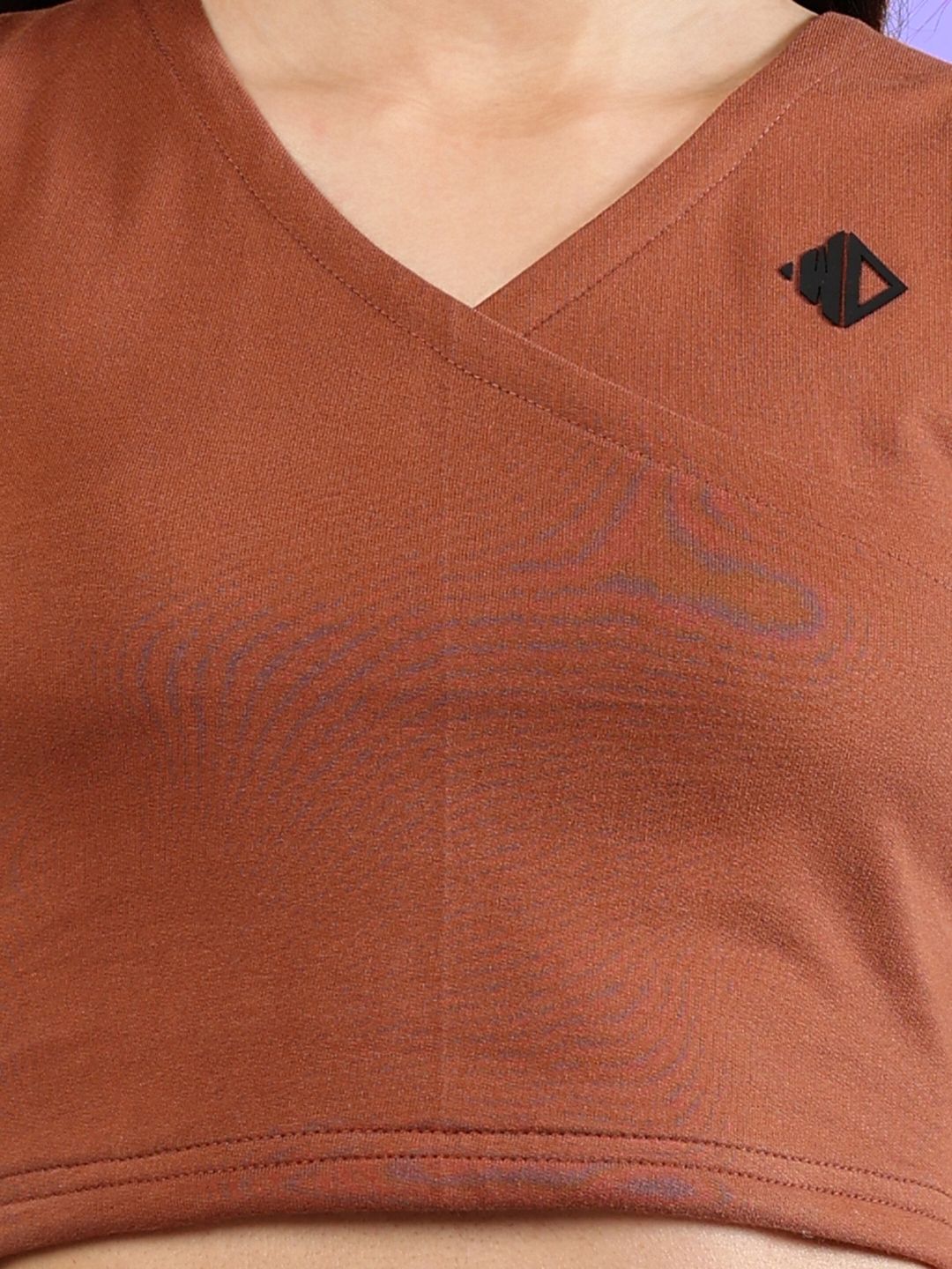 WOMEN'S BRACING CROP TOP (BROWN)