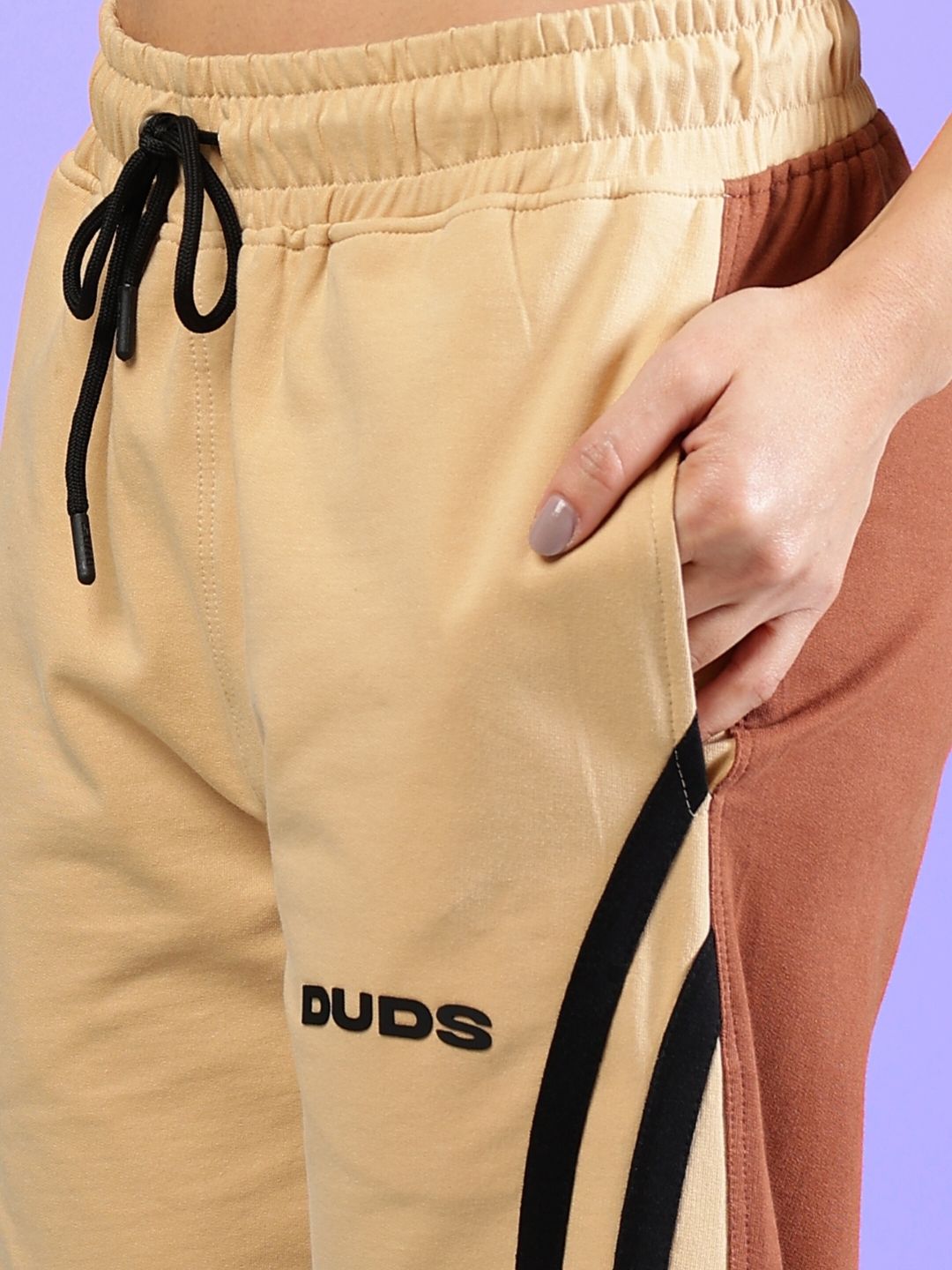 WOMEN'S SKATER KOREAN BAGGY JOGGERS (CREAM BROWN)