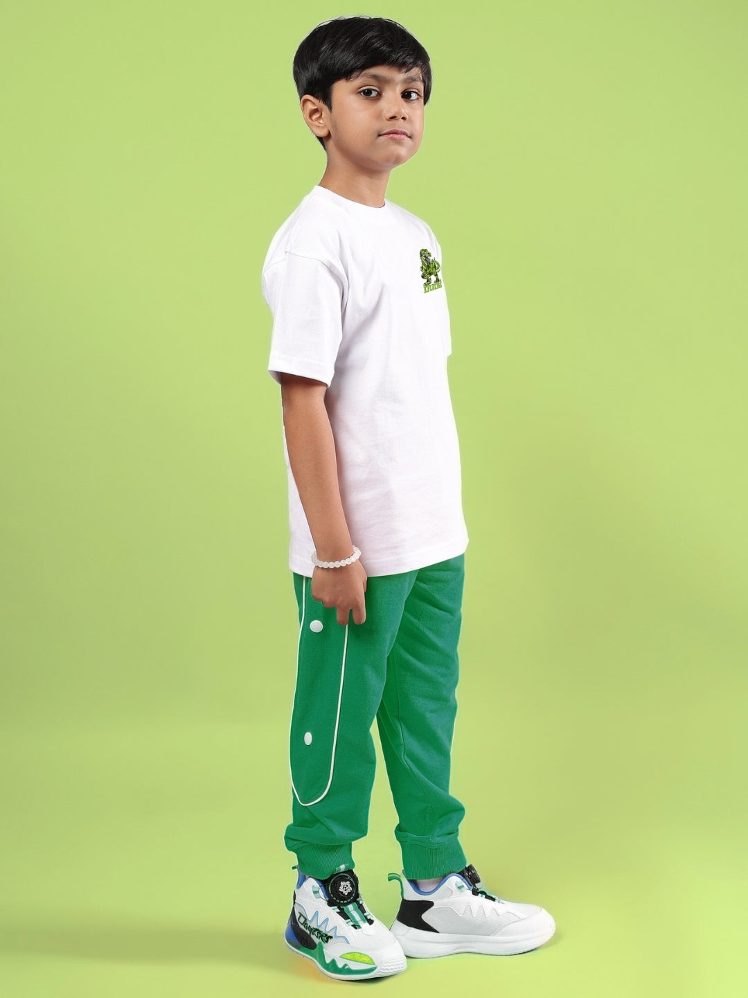 ROBO REX CO-ORD FOR BOYS & GIRLS (WHITE-GREEN)