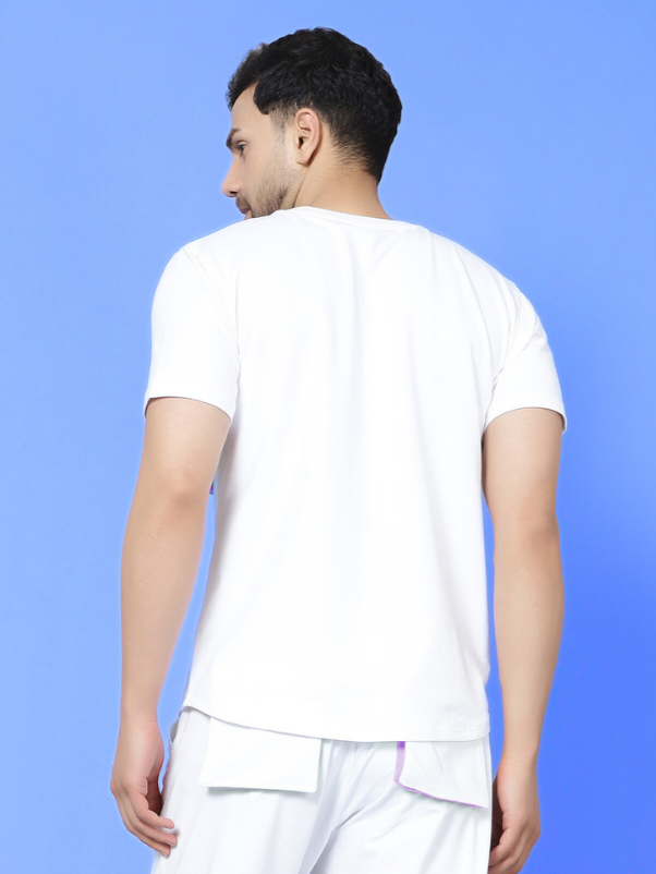 Cargo T-Shirt (White With Lilac Highlighter)