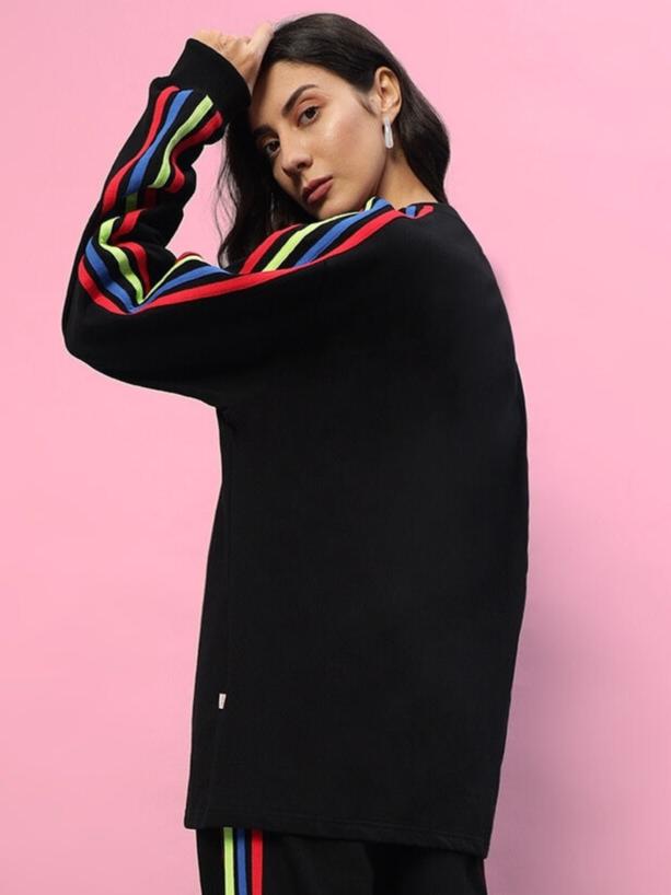 Women's Rainbow Oversized CO-Ord Set (Black)
