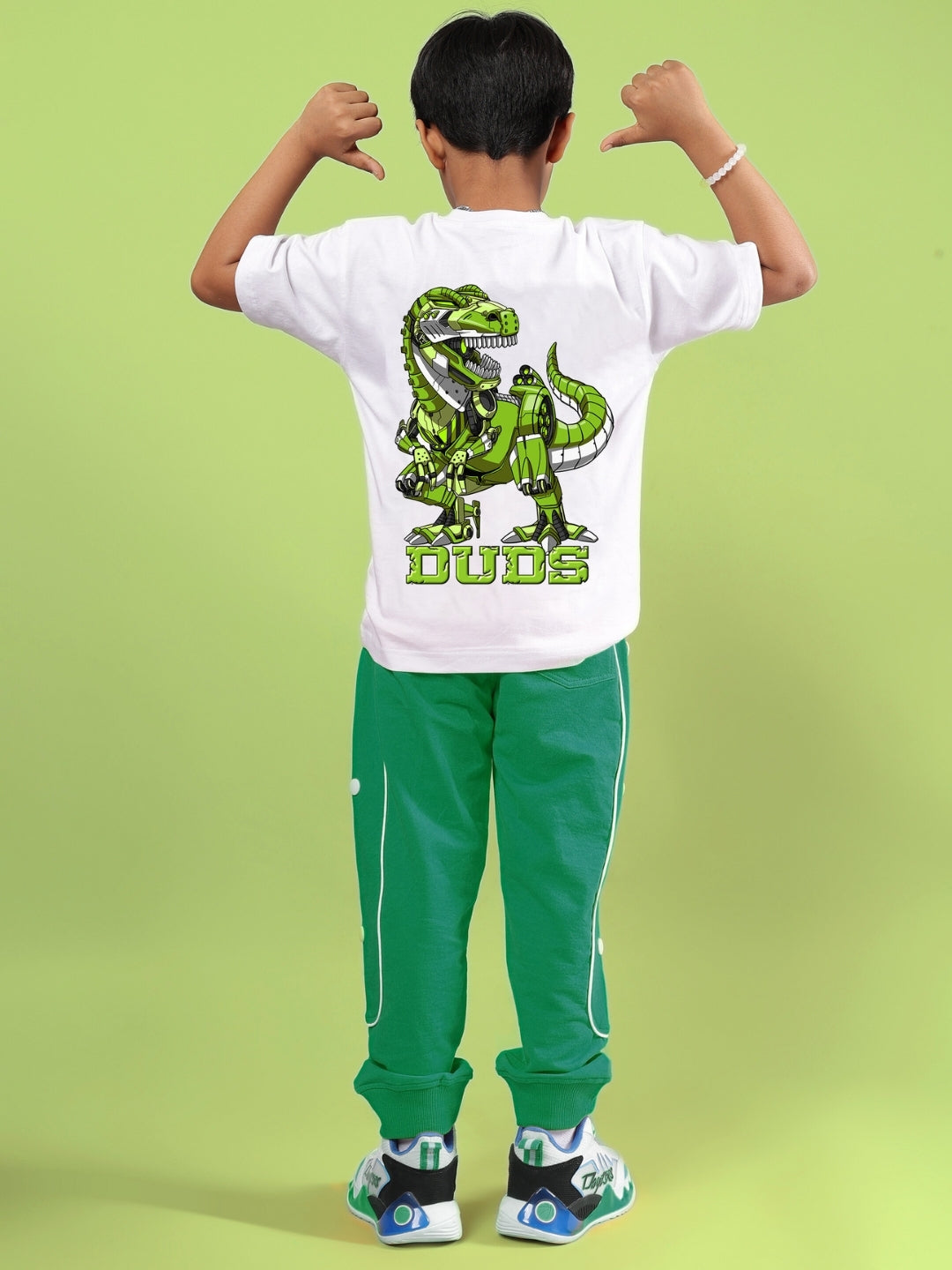 ROBO REX CO-ORD FOR BOYS & GIRLS (WHITE-GREEN)
