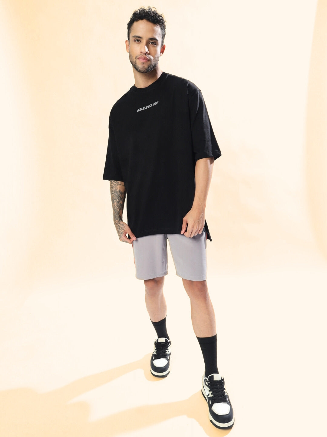 Boomer Shorts (Grey With Orange Piping)