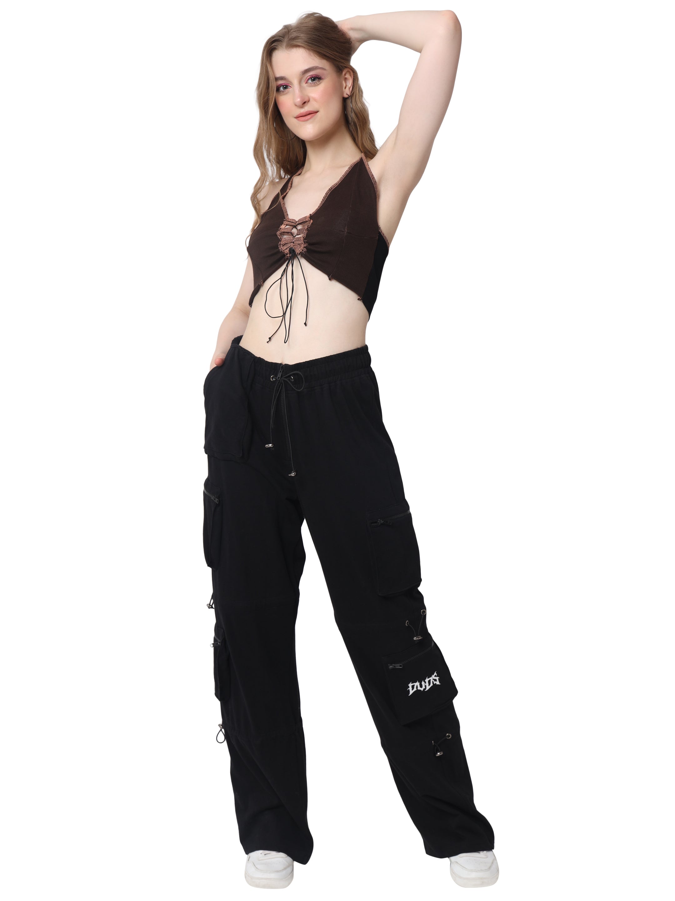 Ribbed Crop-Top (Brown) - Wearduds
