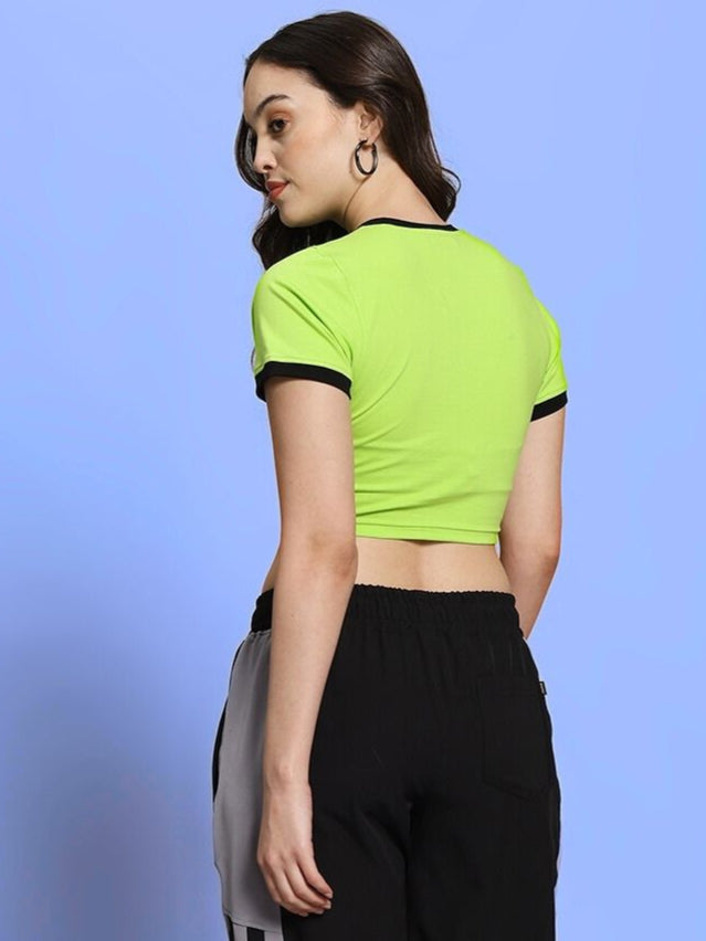 WOMEN'S EVA REGULAR CROP TOP (NEON GREEN)