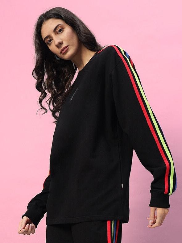 Women's Rainbow Oversized CO-Ord Set (Black)