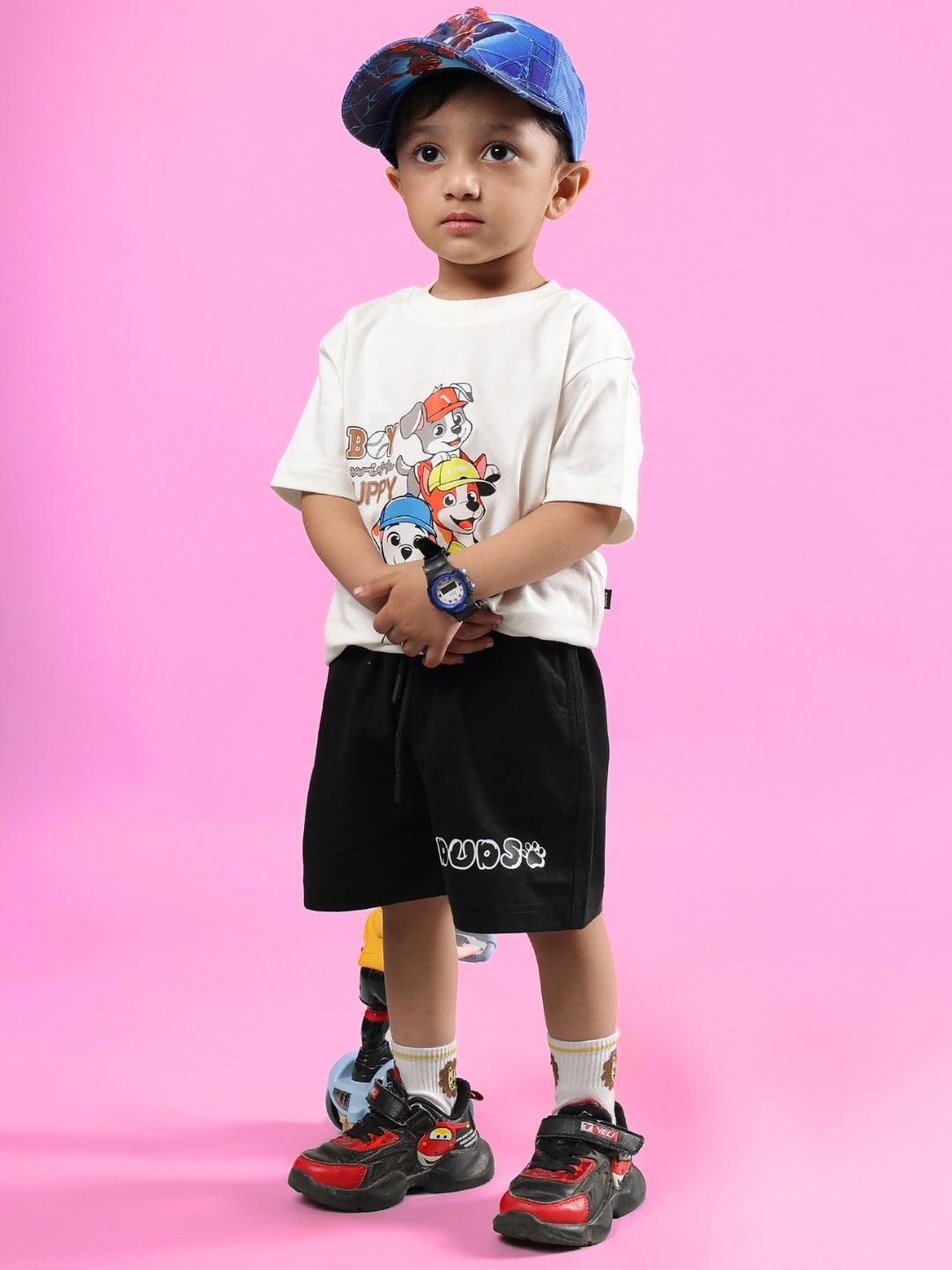 BRUNO CO-ORD FOR BOYS & GIRLS (OFF WHITE-BLACK)