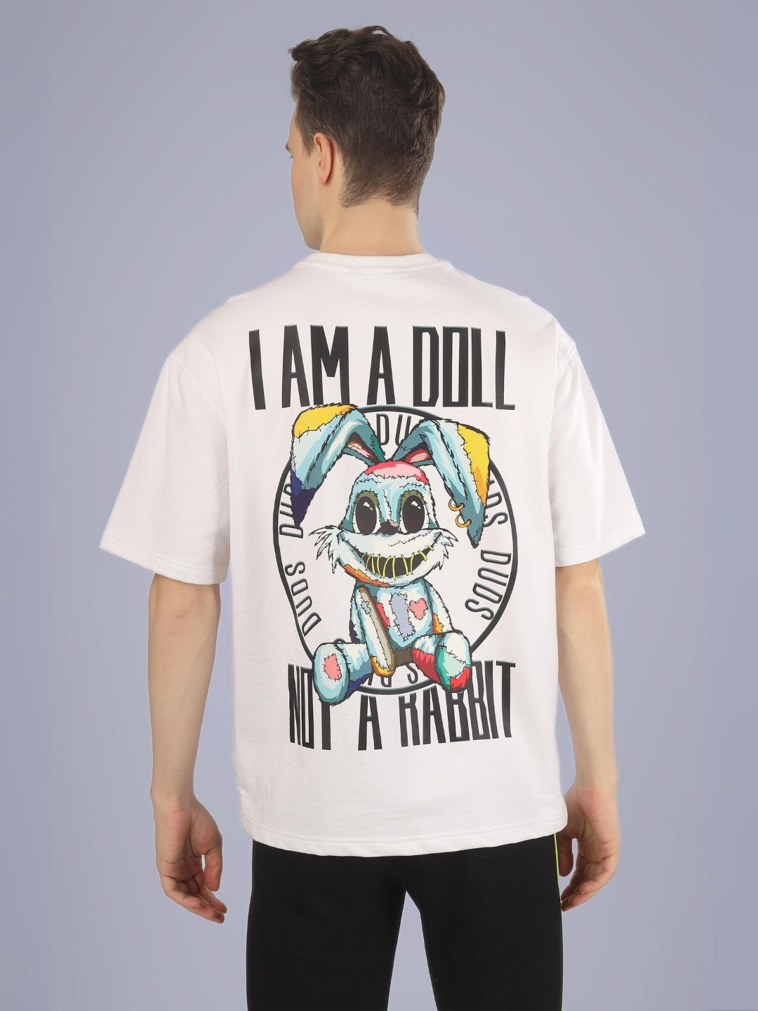 A Doll Not Rabbit Over-Sized Printed T-Shirt (White)