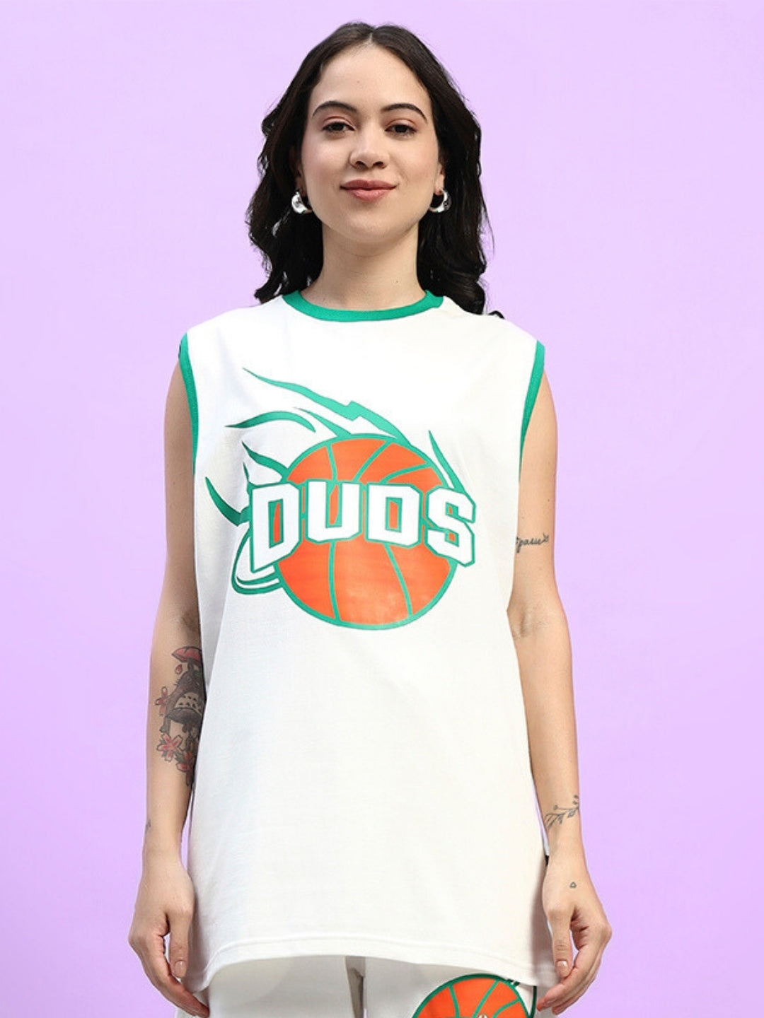 WOMEN'S DRIBBLE OVER-SIZED T-SHIRT (OFF-WHITE)