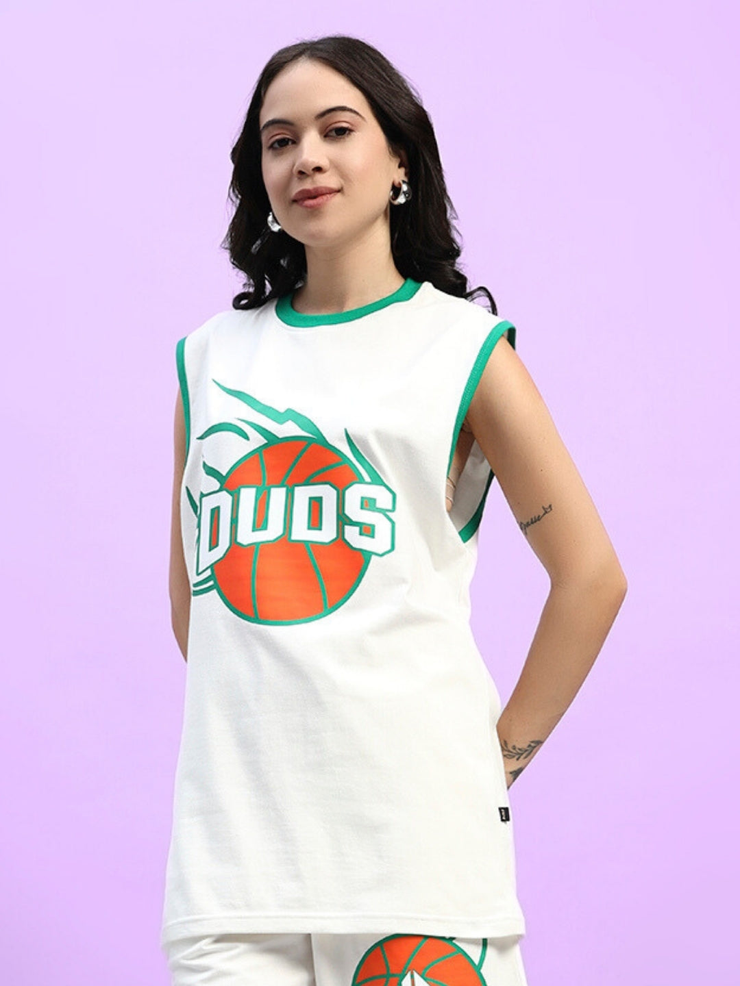 WOMEN'S DRIBBLE OVER-SIZED T-SHIRT (OFF-WHITE)