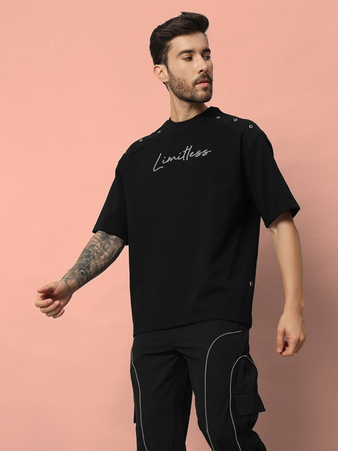 LIMITLESS REFLECTOR OVER-SIZED T-SHIRT (BLACK)