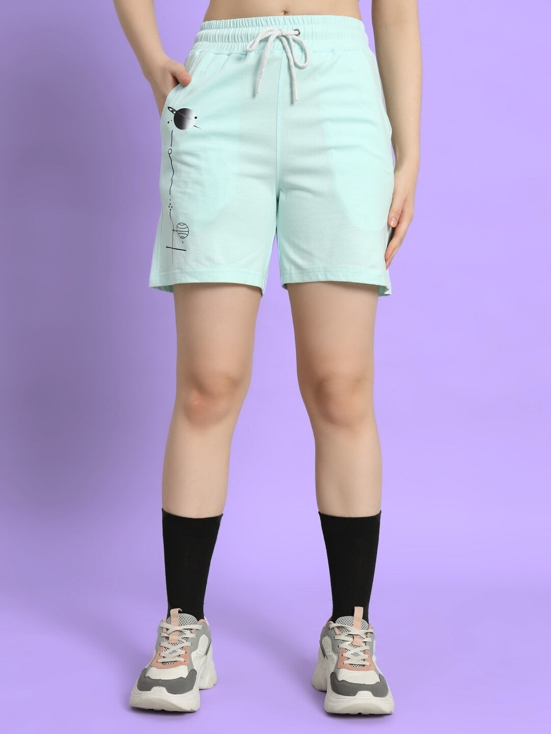 Women's Balance Co-Ord Set with Print (Sky Blue)