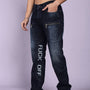 FUCK OFF REGULAR FIT DENIM JEANS (BLUE)