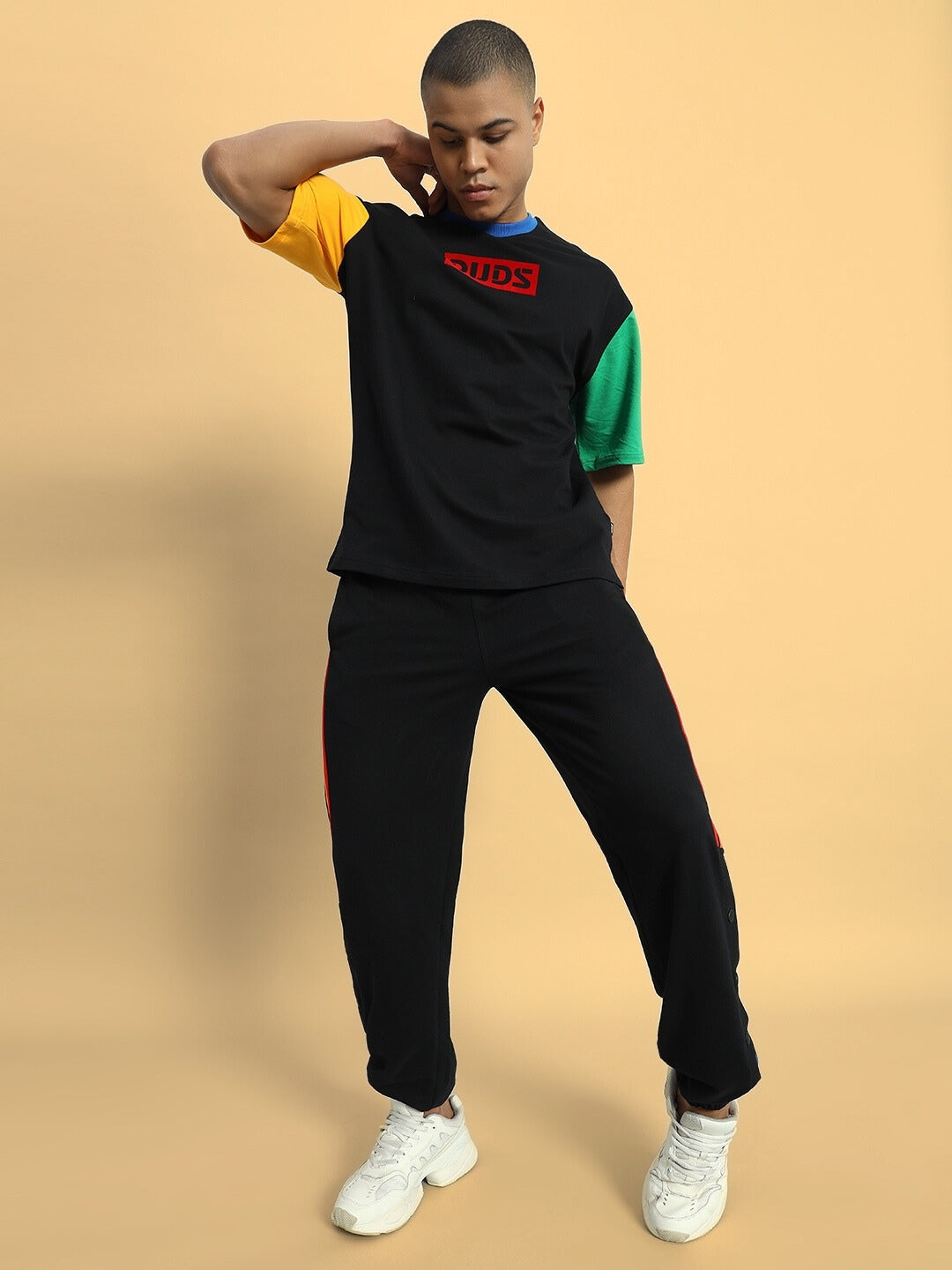 DUDS PRISM COLORFUL STRIPE JOGGERS (BLACK)