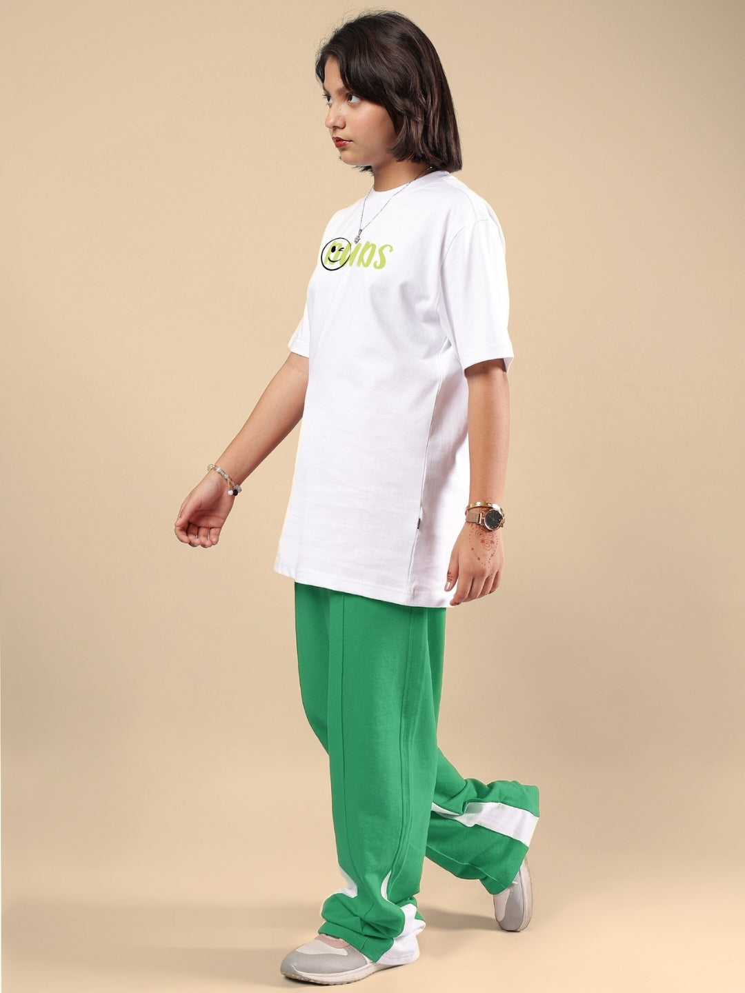 JUST WANNA BE CO-ORD FOR BOYS & GIRLS (WHITE-GREEN)