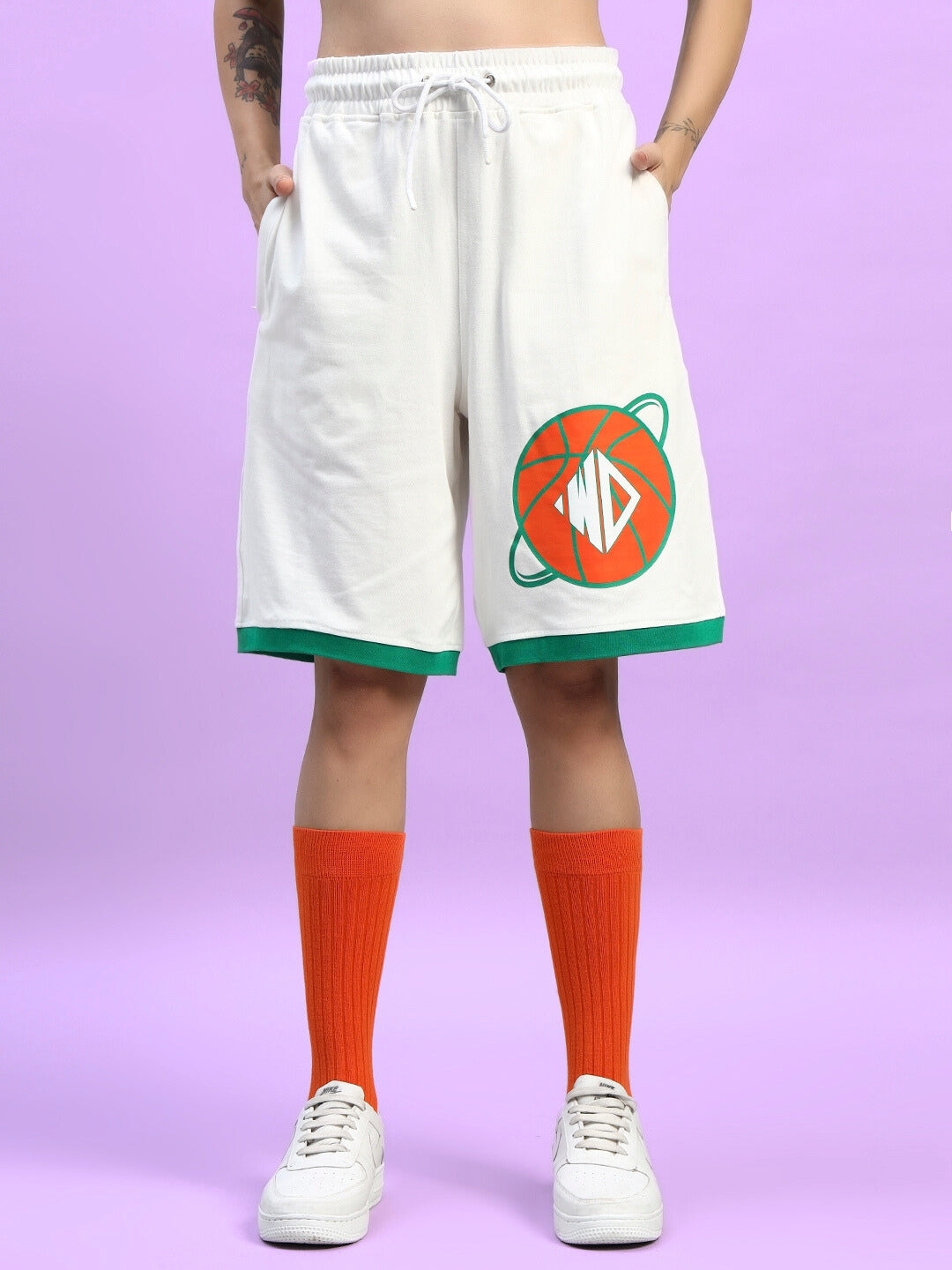 WOMEN'S DRIBBLE SUMMER SHORTS (OFF-WHITE)