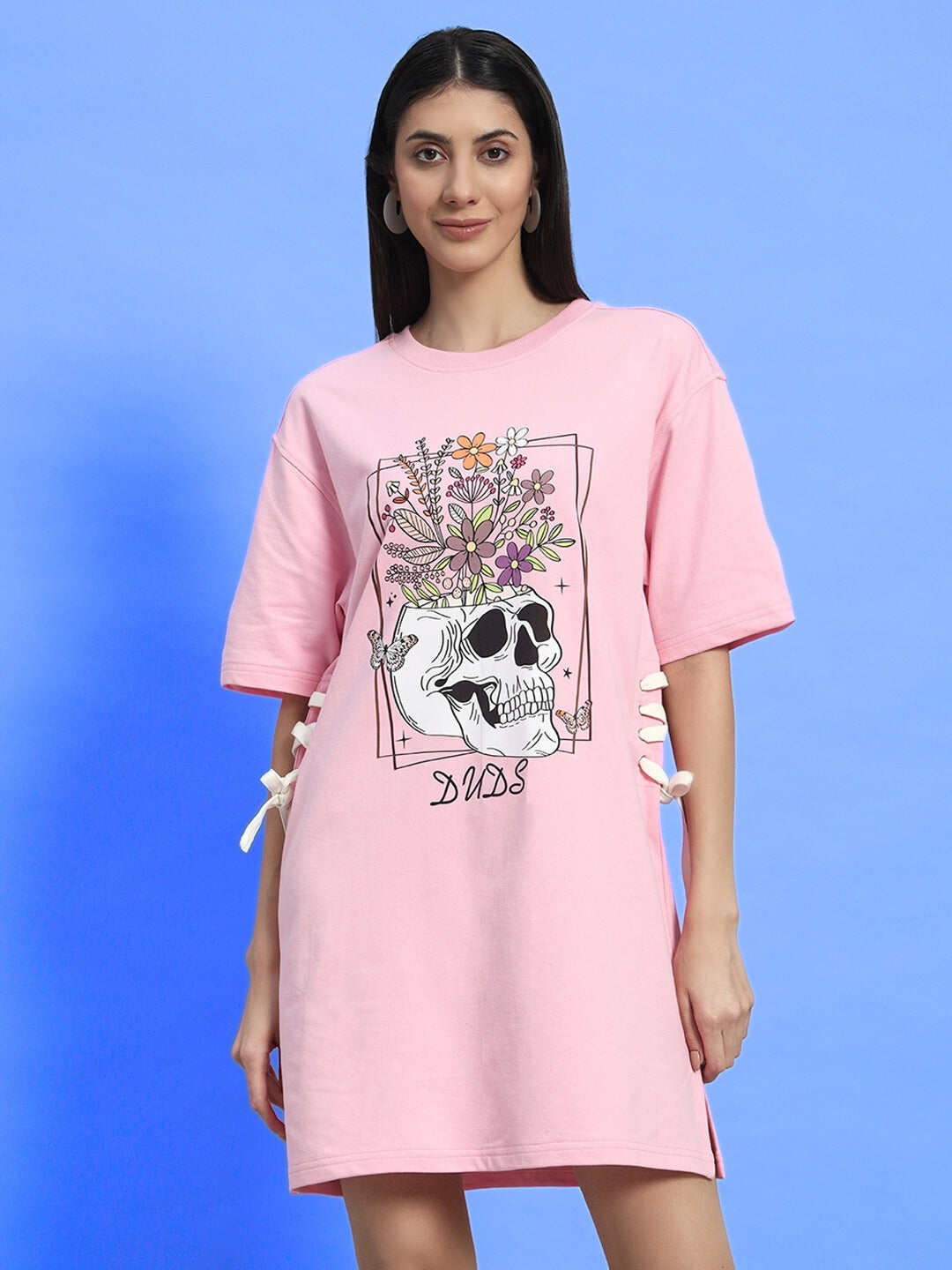WOMEN'S SUGAR SKULL DRESS (BABY PINK)