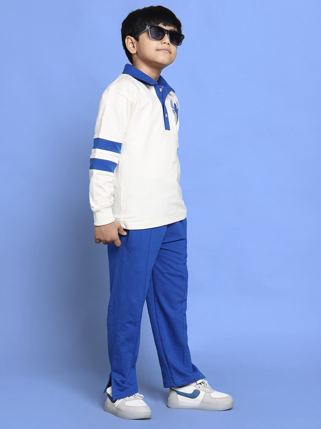 MARVEL CO-ORD SET FOR BOYS & GIRLS (WHITE-ROYAL BLUE)