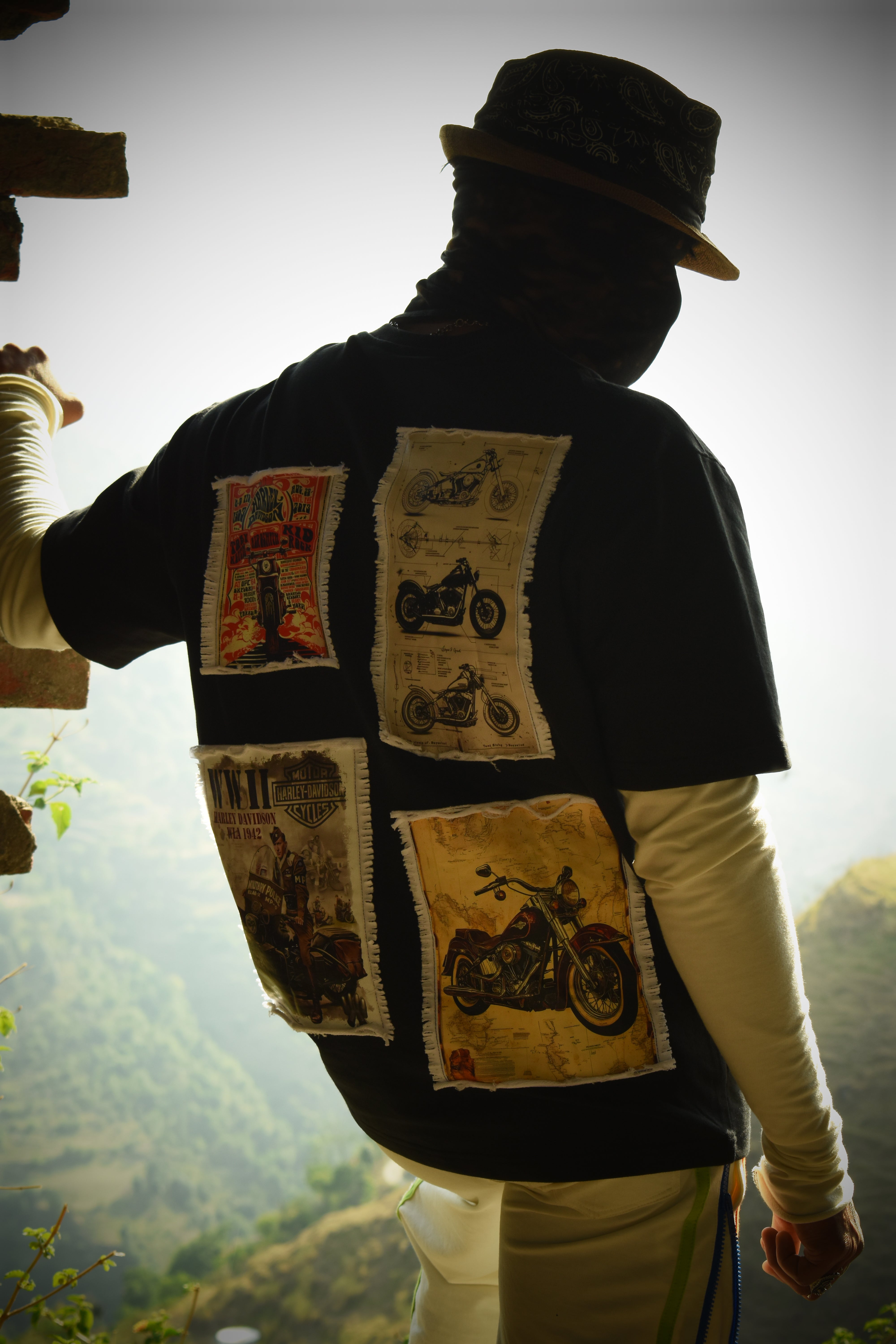 HARLEY DESIGNER OVER-SIZED T-SHIRT (BLACK)