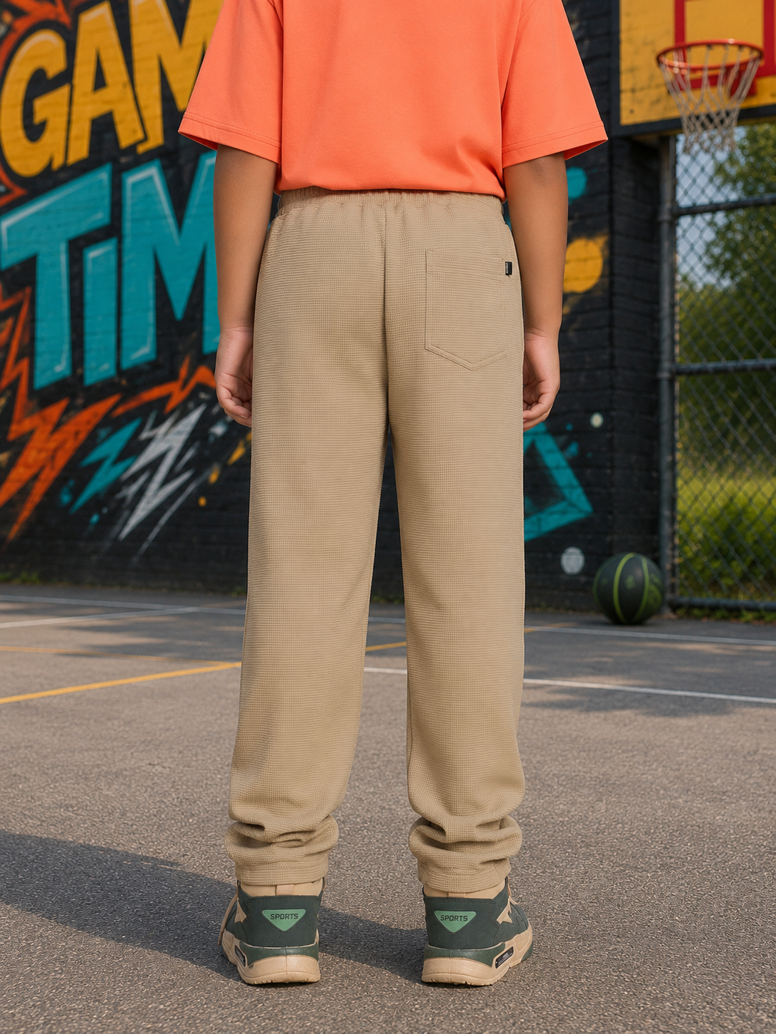 COMIC STREET JOGGER FOR BOYS GIRLS BEIGE