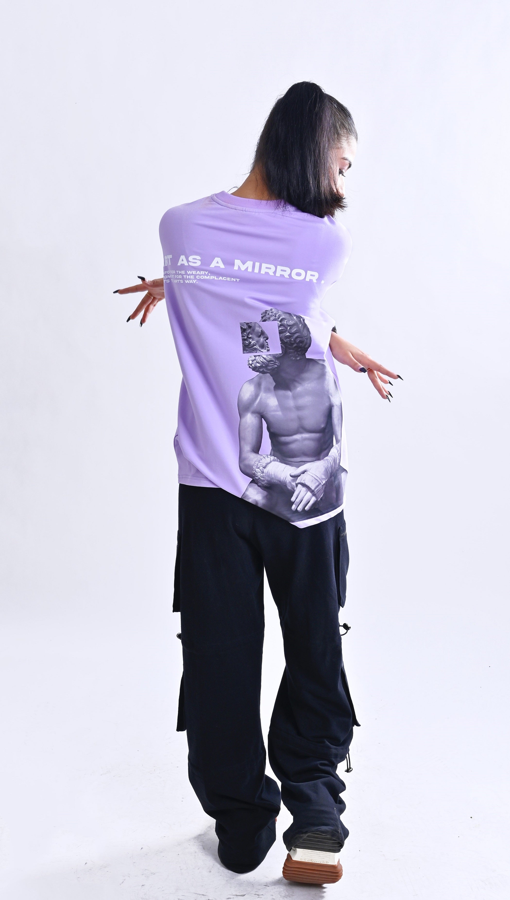 Art as a Mirror Over-Sized T-Shirt (Lilac) - Wearduds