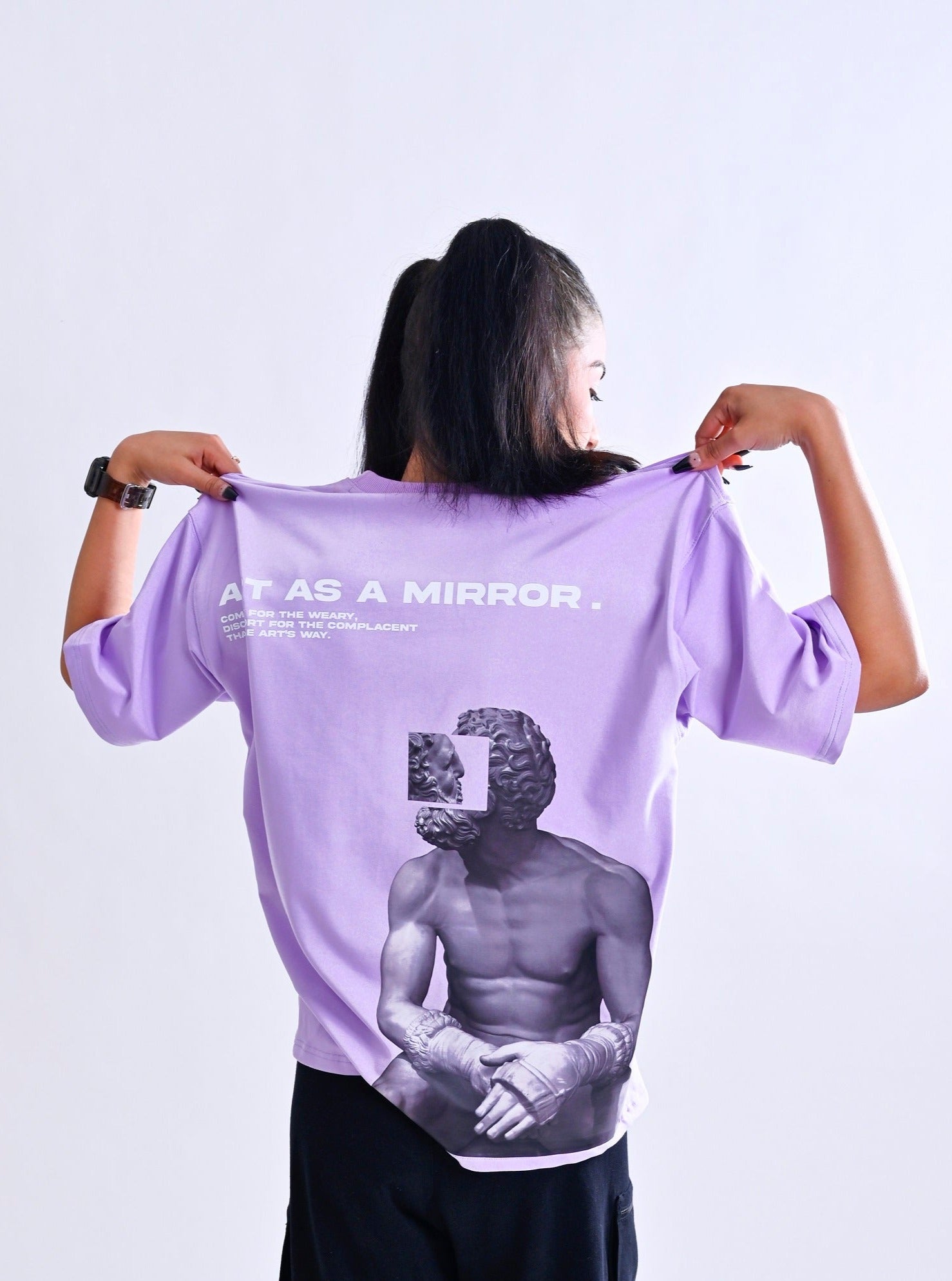 Art as a Mirror Over-Sized T-Shirt (Lilac) - Wearduds