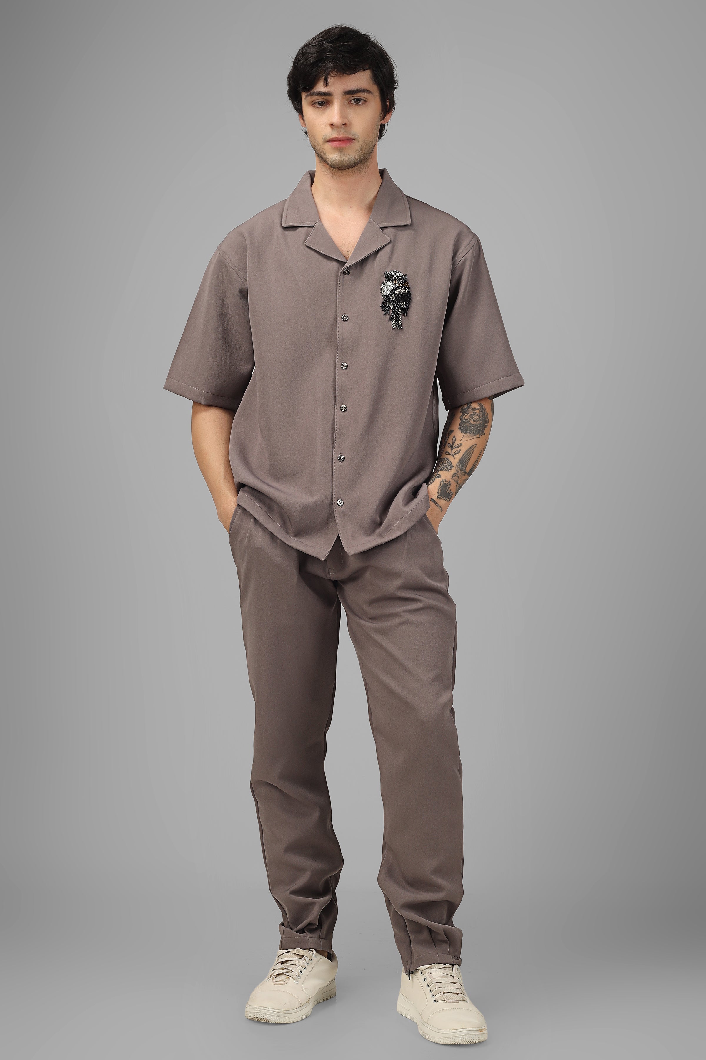 Embellished Owl Co-Ord Set (Shirt Pants) - Wearduds