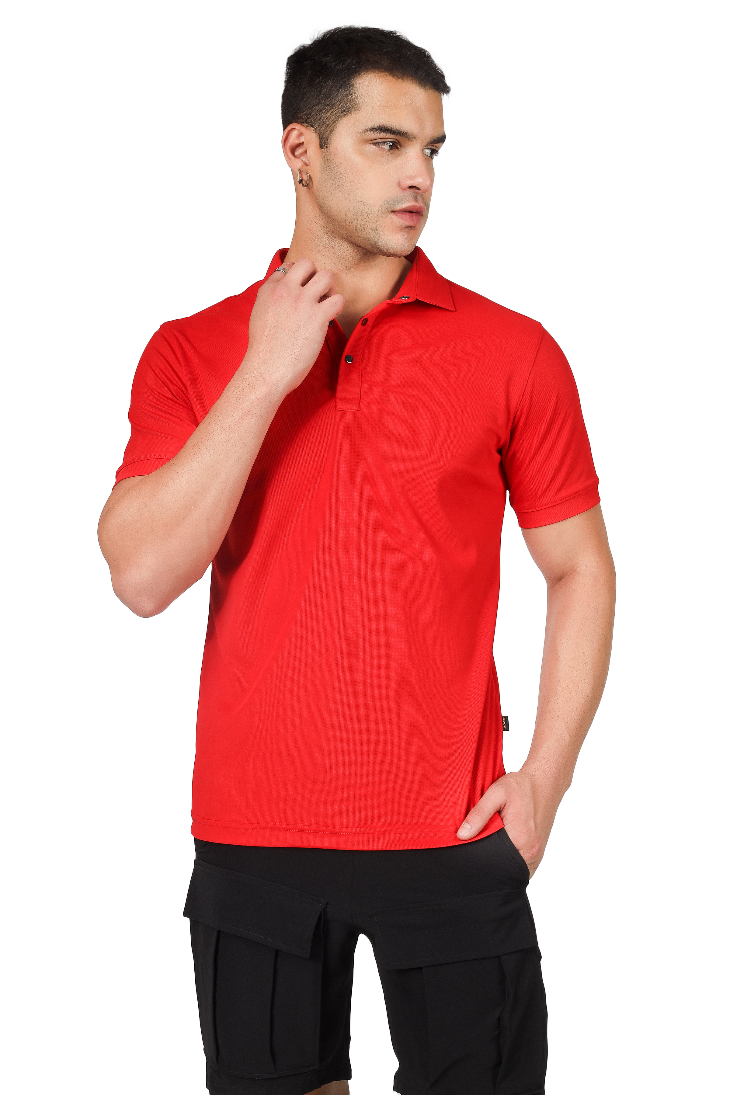 Red Polo Neck T-Shirt - Wearduds