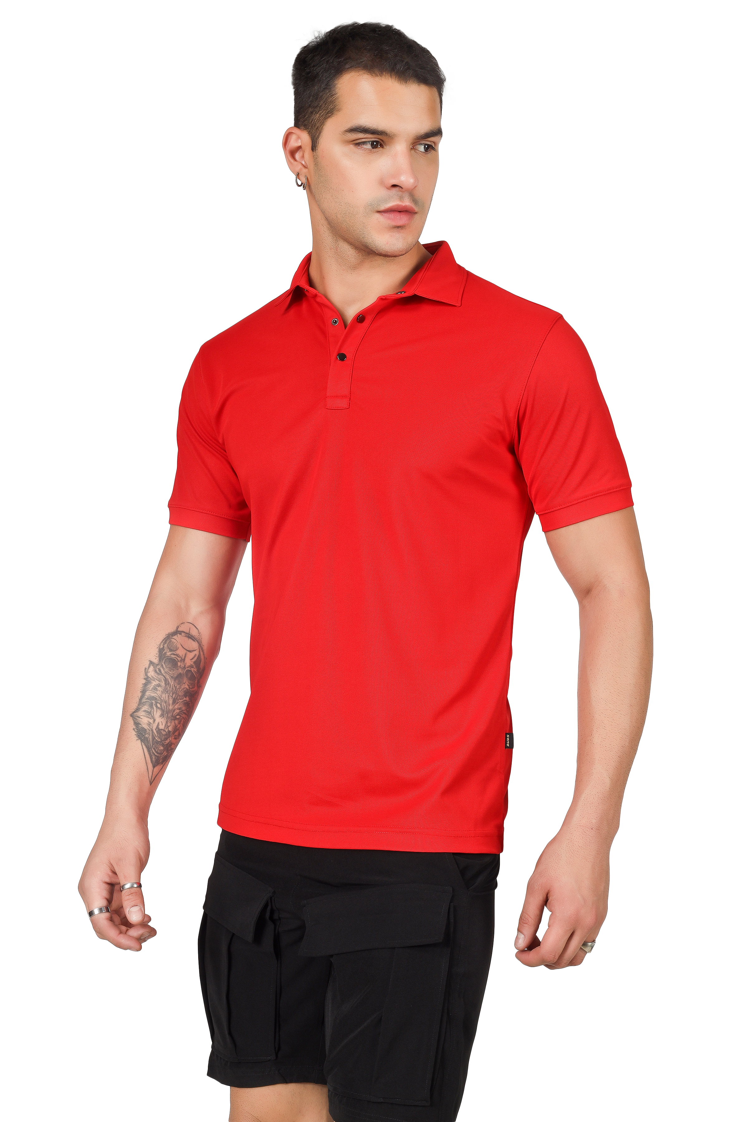 Red Polo Neck T-Shirt - Wearduds