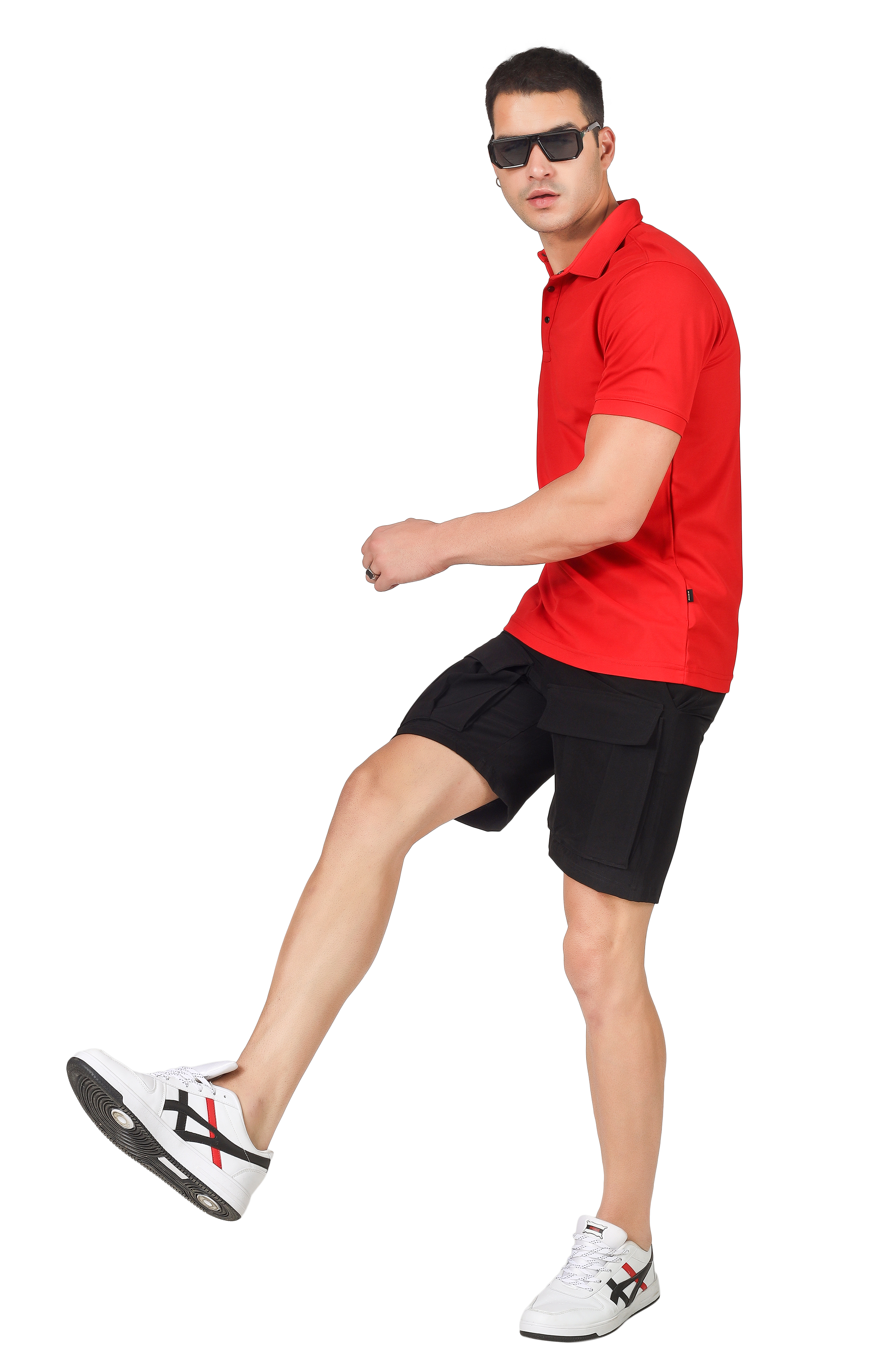 Red Polo Neck T-Shirt - Wearduds