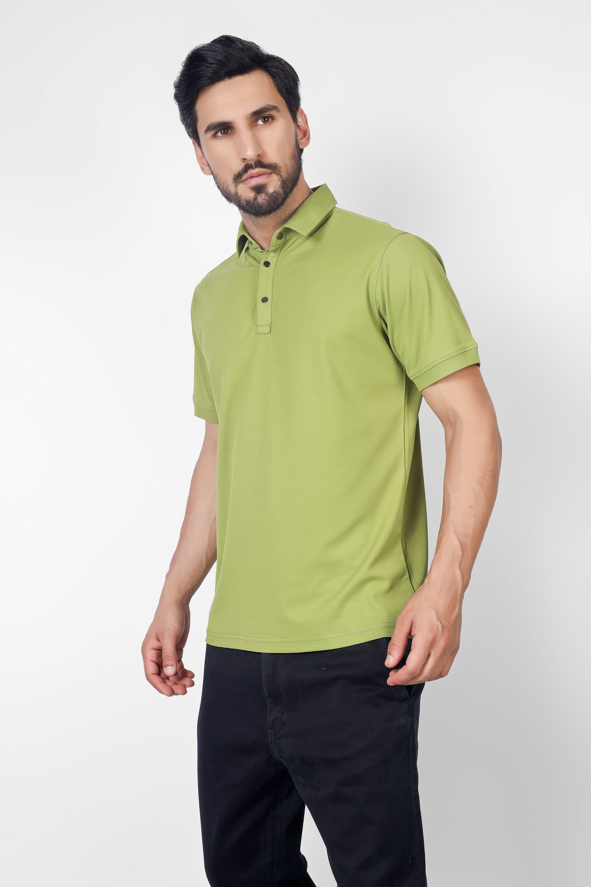 Olive Green Polo Neck T-Shirt - Wearduds