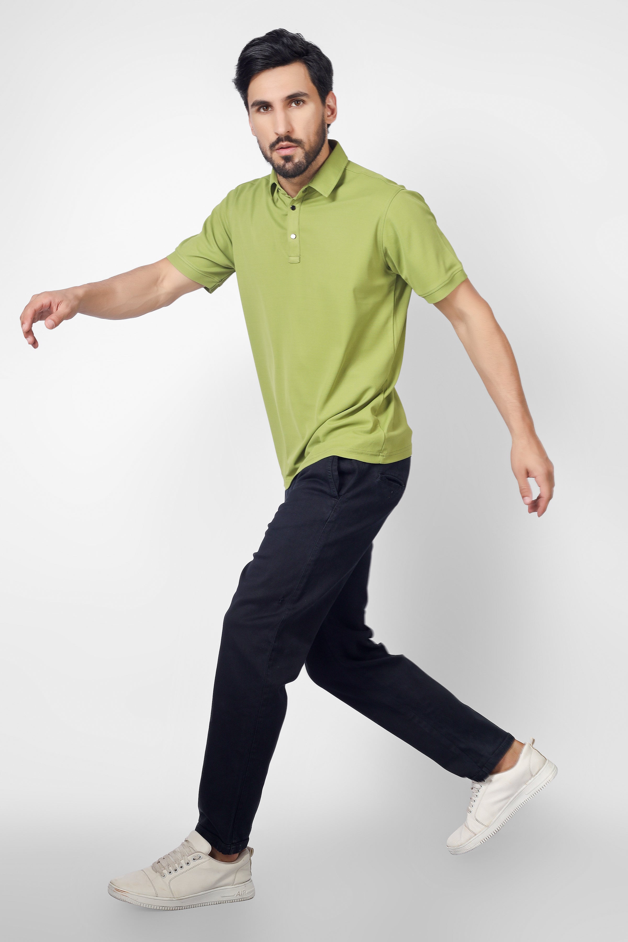 Olive Green Polo Neck T-Shirt - Wearduds