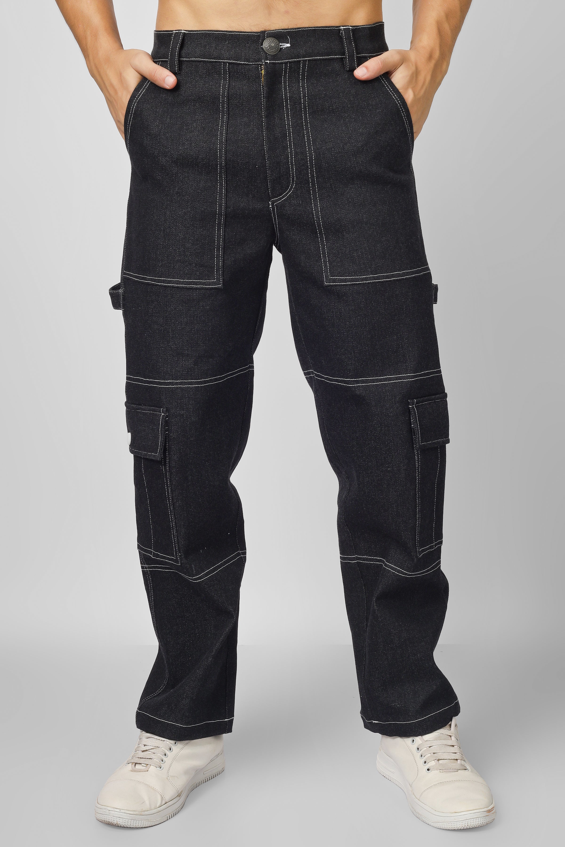 01-5260RIP -76- 6-Pocket Cargo Trousers - Slim Fit - Olive | James Dant