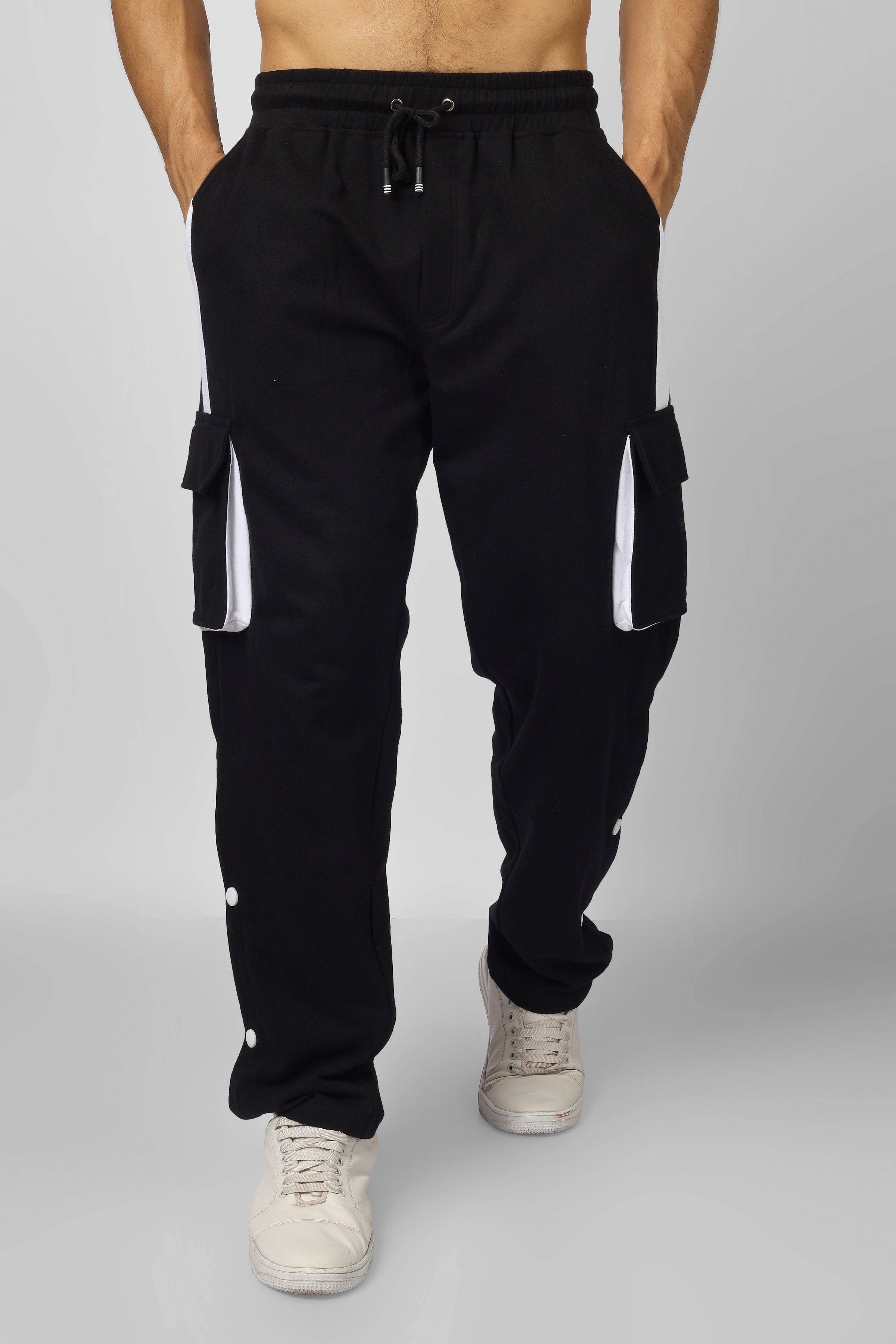 6 Pocket Cargo Pant Black & White Highlighter - Wearduds