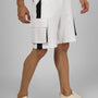 Contra Regular Fit Cargo Shorts (White & Black)